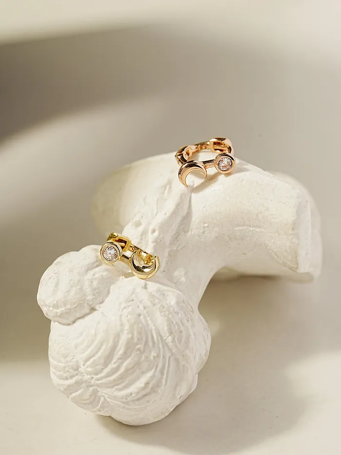 MinimalBijoux Earrings 14K 18K Symbol Star Crescent Heart and Clover Cartilage Hoop Earring