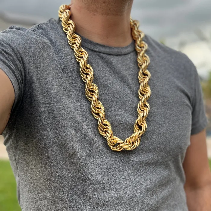 Bling Cartel Admin 14K Gold Plated Rope Chain Necklace 25mm x 30 Necklaces
