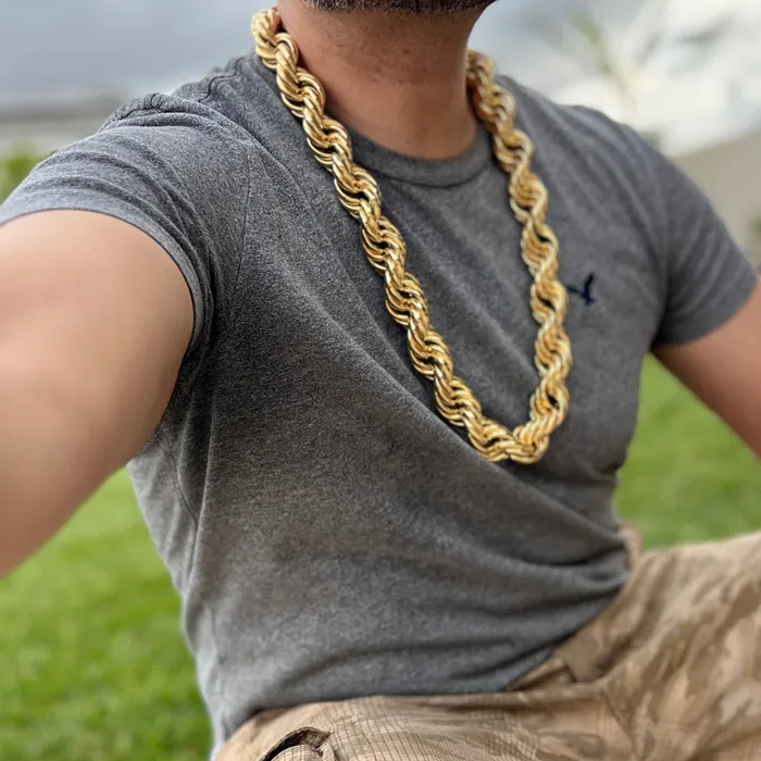 Bling Cartel Admin 14K Gold Plated Rope Chain Necklace 25mm x 30 Necklaces