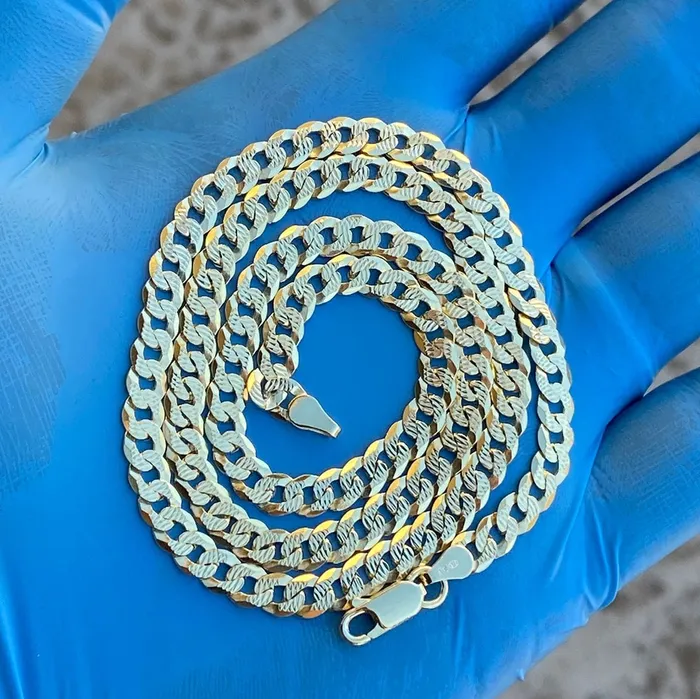 Bling Cartel Admin Necklaces 14K Gold Plated 925 Sterling Silver Cuban Curb Chain 20 5MM Necklace