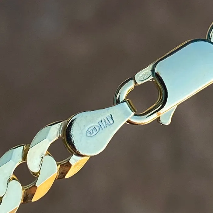 Bling Cartel Admin Necklaces 14K Gold Plated 925 Sterling Silver Cuban Curb Chain 20 5MM Necklace