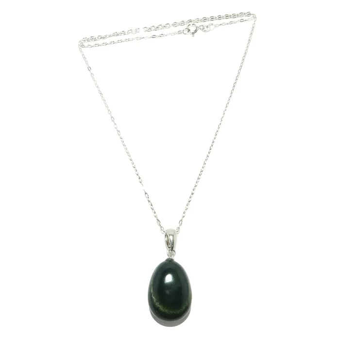 Bloodstone Necklace Sterling Silver Genuine Green Red Gemstone Charm Satin Crystals Necklaces