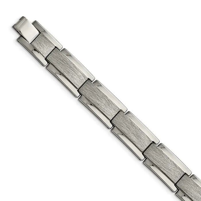Bracelets Chisel Tungsten Polished and Satin 825in Bracelet