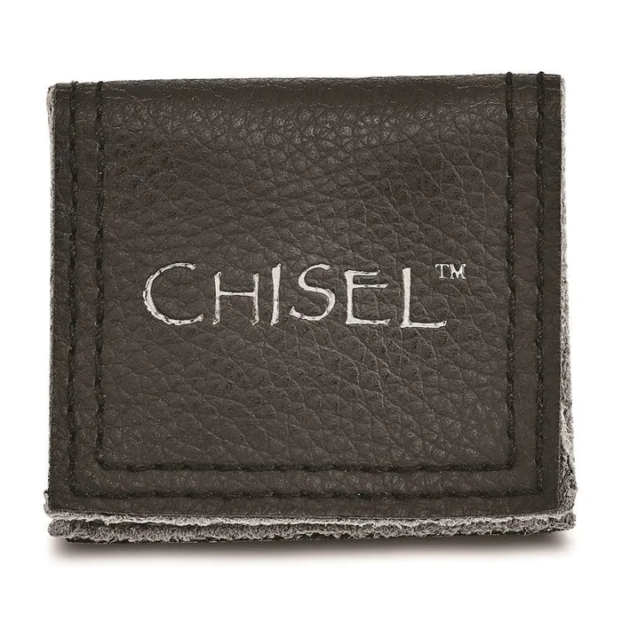 Chisel Rings Stainless Steel Polished Black IPplated 8mm Grooved Ring
