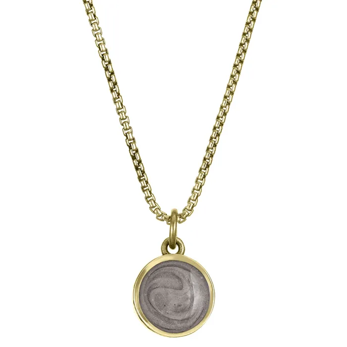 closebymejewelry 8mm Dome Cremation Necklace in 14K Yellow Gold Necklaces