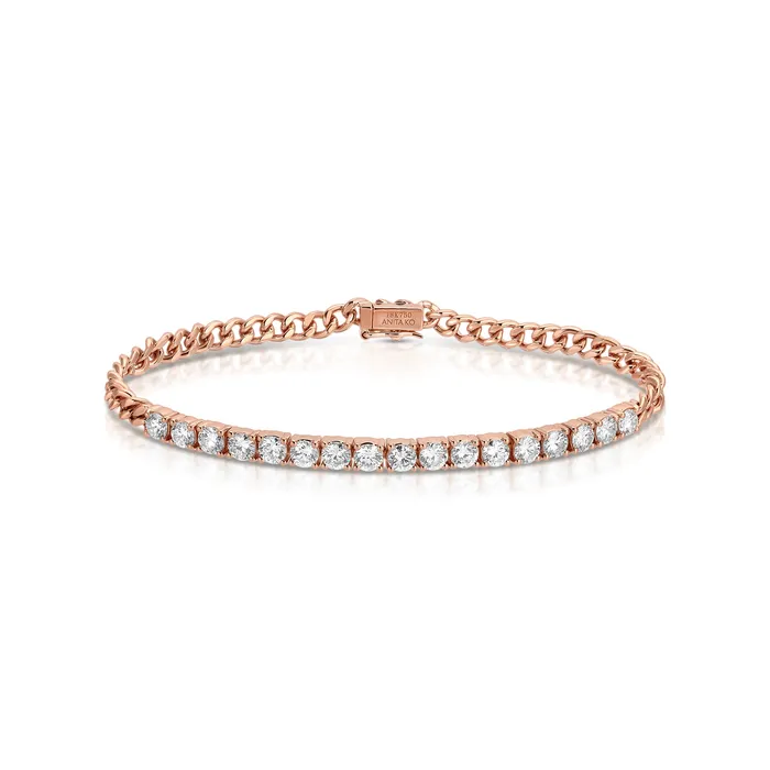 CUBAN LINK AND DIAMOND LINE BRACELET anitako Bracelets