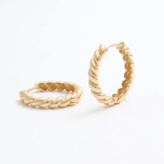 from J Shop Earrings Twisted Rope Huggie Earrings Large