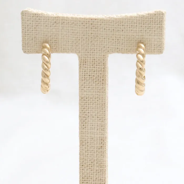 from J Shop Earrings Twisted Rope Huggie Earrings Large