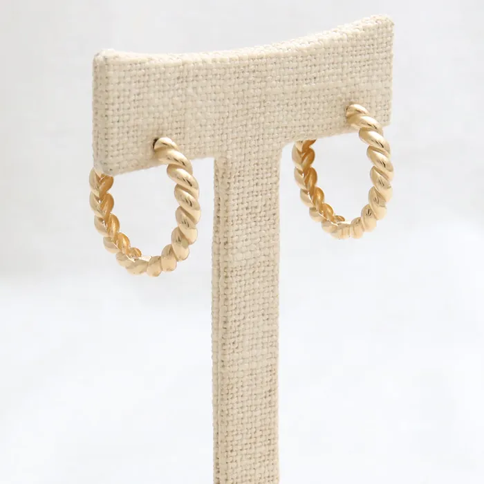 from J Shop Earrings Twisted Rope Huggie Earrings Large
