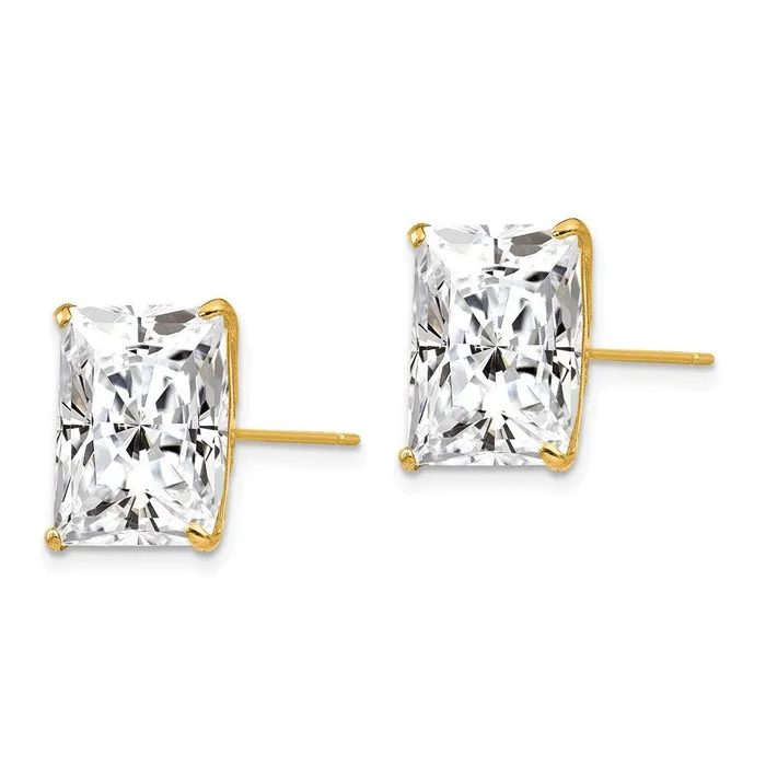 Jewelry Earrings 14k 12mm Square CZ Post Earrings
