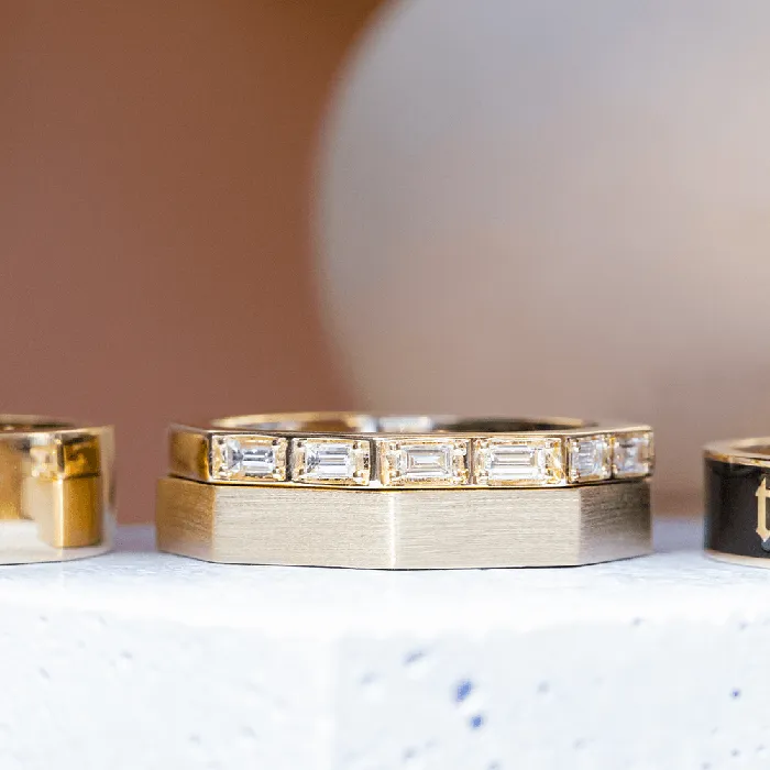 Marrow Fine Rings White Diamond Ames Mens Band