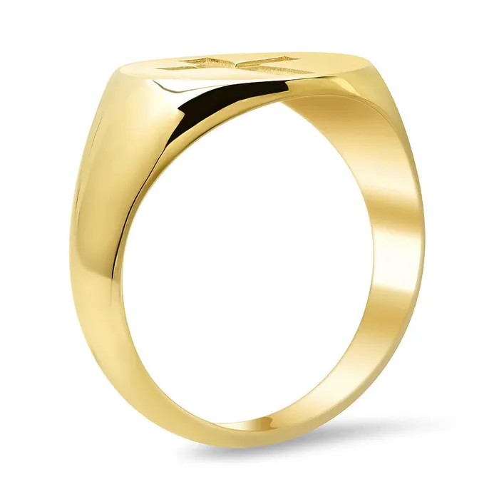 Mens Cross Signet Ring with Solid Back deBebians Rings