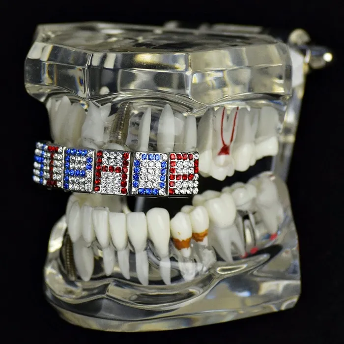 Necklaces Bling Cartel Admin Mixed Letters Personalized Iced Flooded Out Teeth Custom Name Grillz