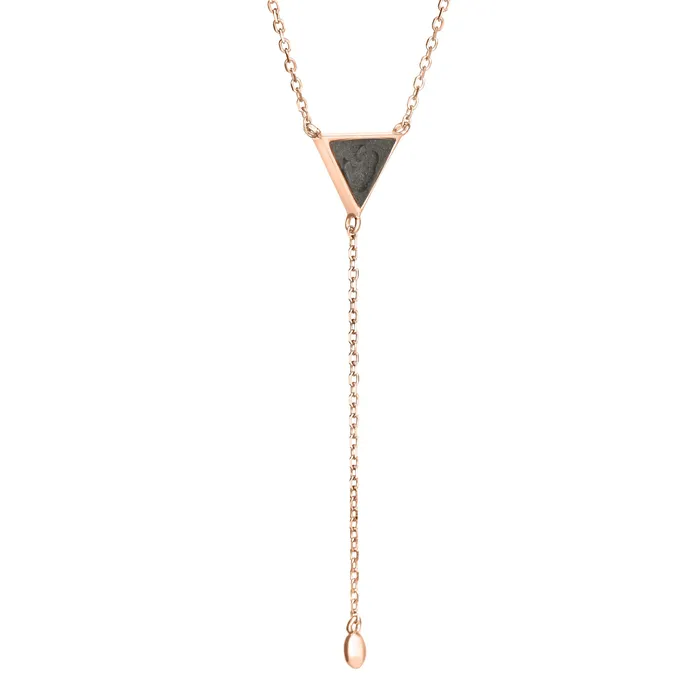 Necklaces Lariat Cremation Necklace in 14K Rose Gold closebymejewelry
