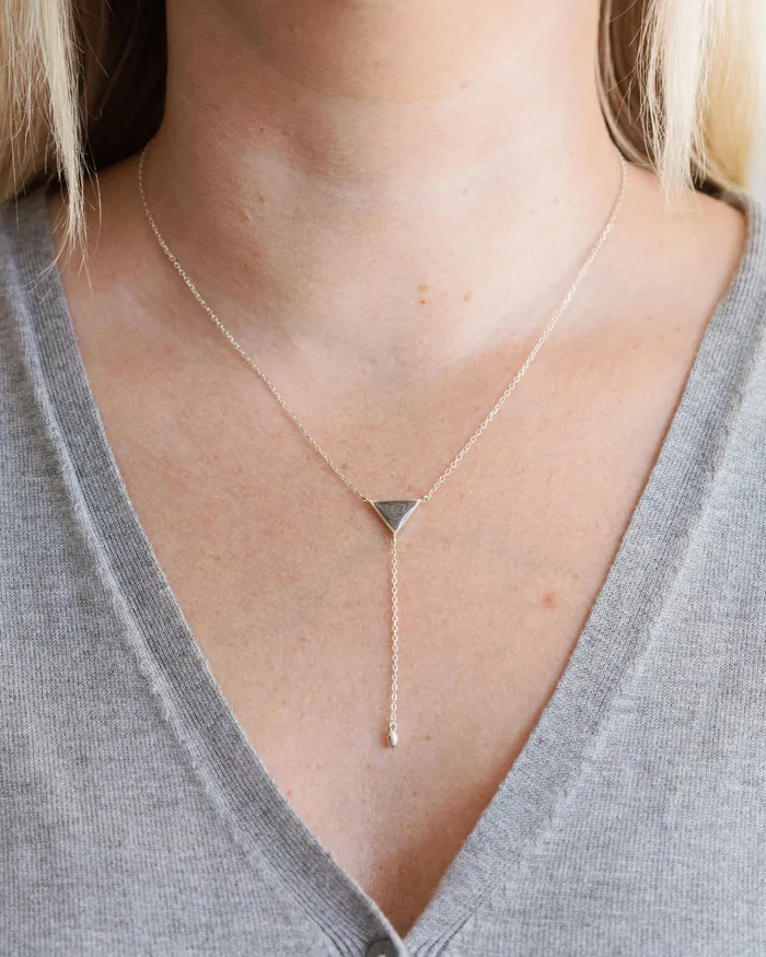 Necklaces Lariat Cremation Necklace in 14K Rose Gold closebymejewelry