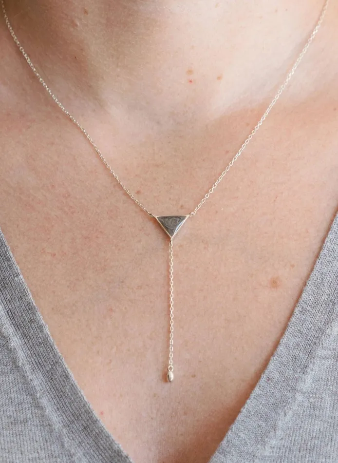 Necklaces Lariat Cremation Necklace in 14K Rose Gold closebymejewelry