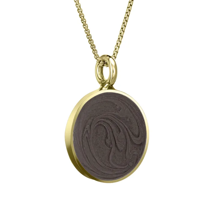 Necklaces Simple Bail Circle Cremation Necklace in 14K Yellow Gold closebymejewelry