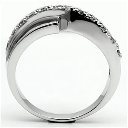 Rings Alamode 3W267 Rhodium Brass Ring with AAA Grade CZ in Clear