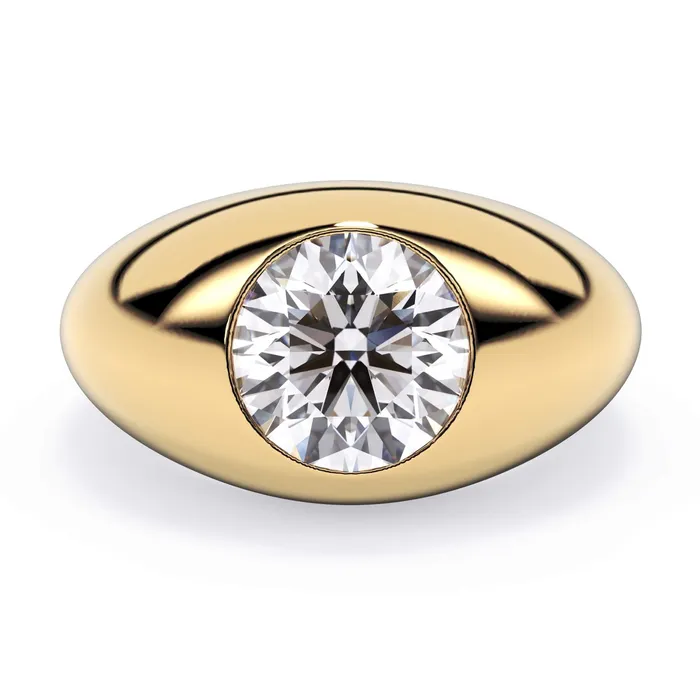 Rings deBebians Cigar Band Bezel Solitaire Engagement Ring