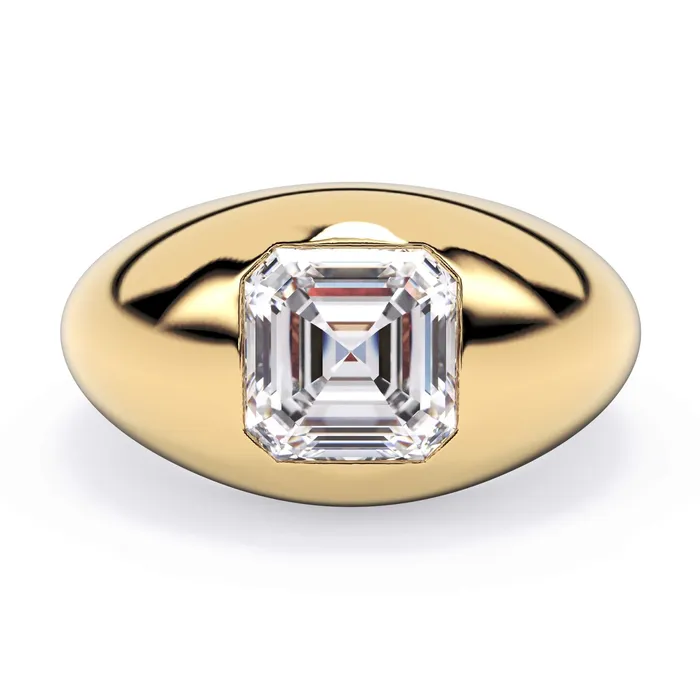 Rings deBebians Cigar Band Bezel Solitaire Engagement Ring
