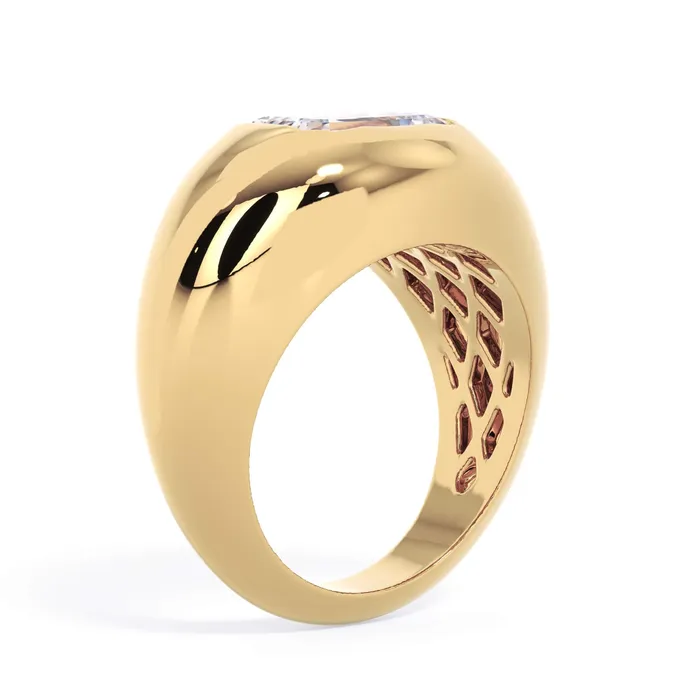 Rings deBebians Cigar Band Bezel Solitaire Engagement Ring