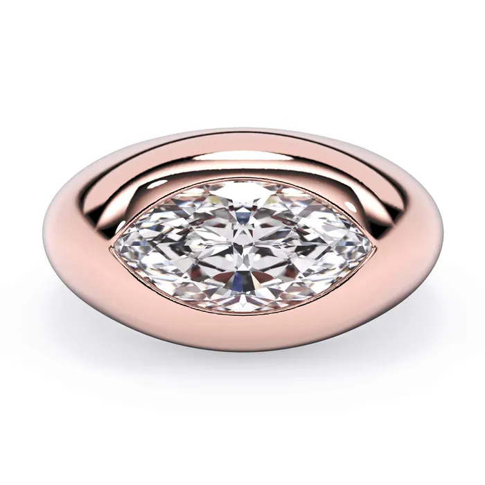 Rings deBebians Cigar Band Bezel Solitaire Engagement Ring
