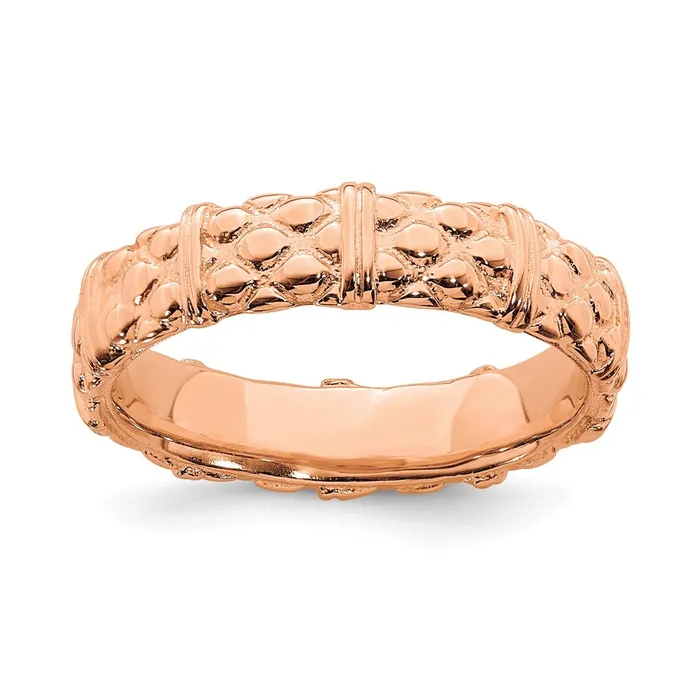 Rings Stackable Expressions Sterling Silver Stackable Expressions Pinkplated Ring QSK300