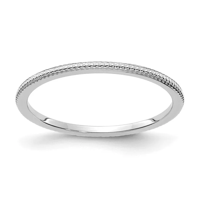 Stackable Expressions 14K White Gold 12mm Bead Stackable Band STK18120W Rings