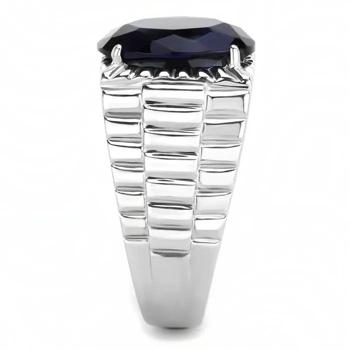 TK3461 High polished no plating Stainless Steel Ring with Synthetic Synthetic Glass in Montana Alamode Rings