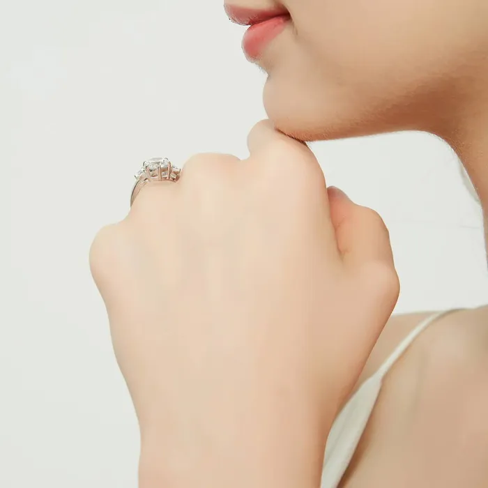 3Stone Wishbone 2ct CZ Ring Set in Sterling Silver BERRICLE Rings