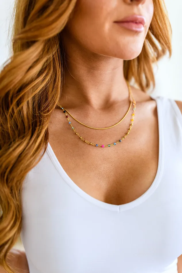 Ave Shops Necklaces Golden Kaleidoscope Layered Necklace Ships in 12 Weeks