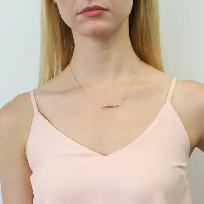 BERRICLE Bar CZ Pendant Necklace in Sterling Silver Necklaces