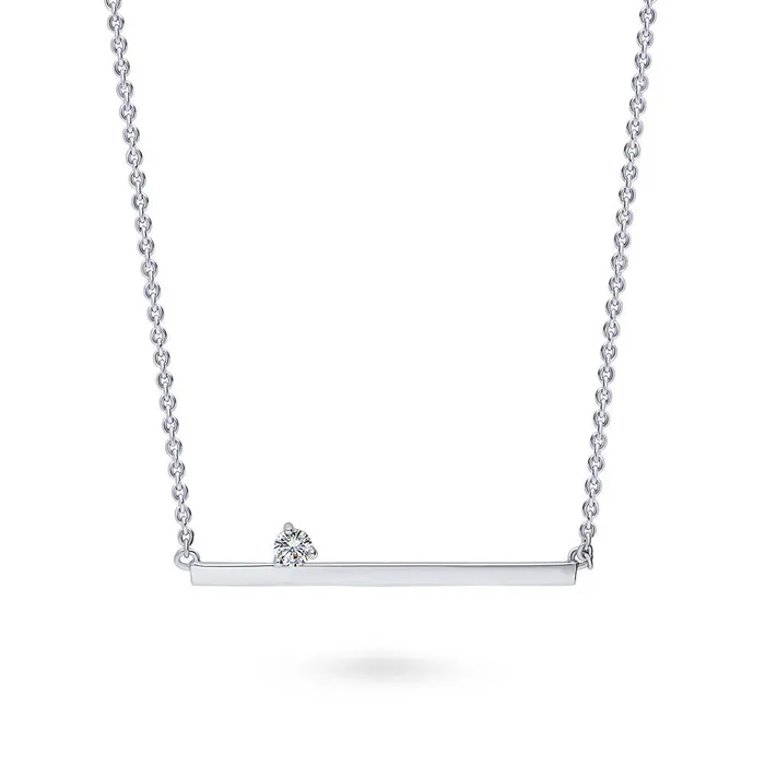 BERRICLE Bar CZ Pendant Necklace in Sterling Silver Necklaces