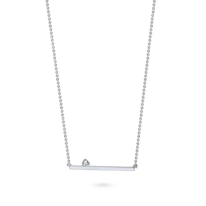 BERRICLE Bar CZ Pendant Necklace in Sterling Silver Necklaces