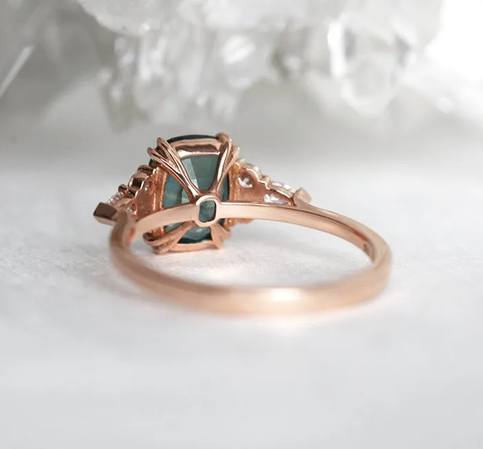 Capucinne Judy Mint Sapphire Diamond Ring Rings