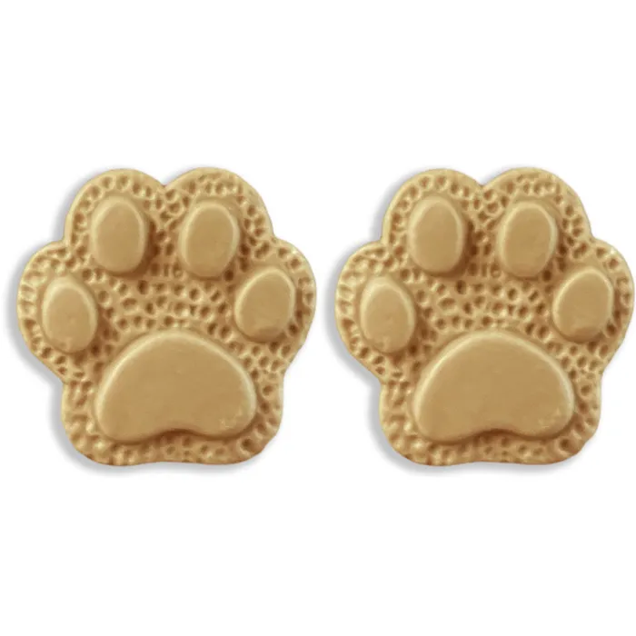 Clay Paw Print Stud Earrings Brown Prep Obsessed FP Earrings
