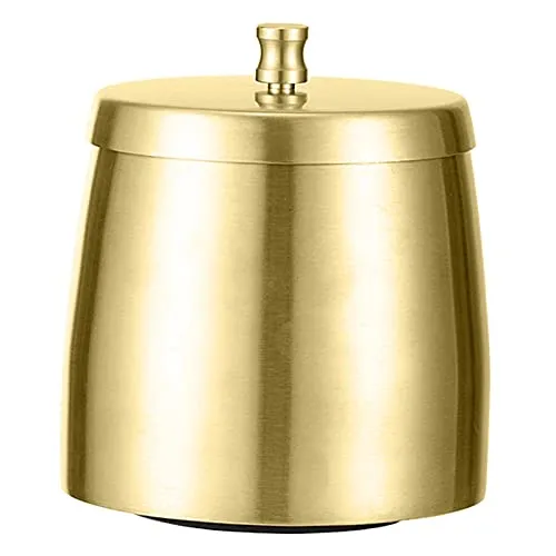 Dropshipped via Social Commerce Network Bracelets LOSA Windproof Ashtray with Lid Stainless Steel Rainproof for Smoking Smokers Gold