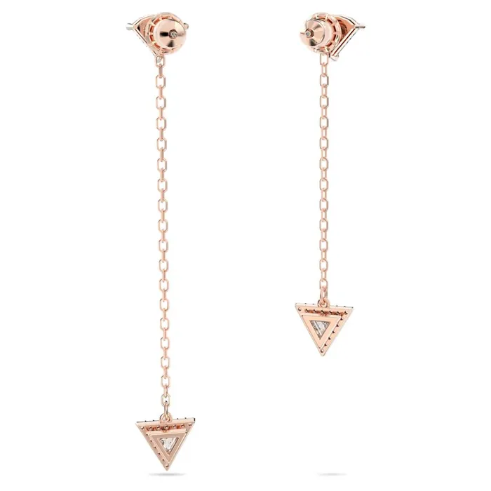 Earrings Swarovski Swarovski Ortyx Drop EarringsTriangle cut Asymmetric design White Rose goldtone plated ONE SIZE Earrings Swarovski Swarovski Ortyx Drop EarringsTriangle cut Asymmetric design White Rose goldtone plated ONE SIZE