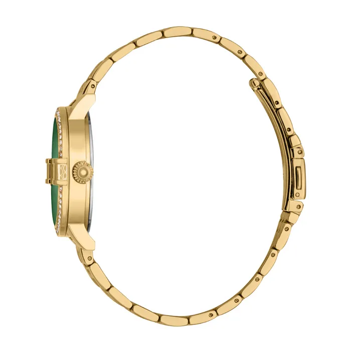 Just Cavalli Womens Watch Gold Color Case Dark Green Dial Gold Color Metal Bracelet Just Cavalli Bracelets