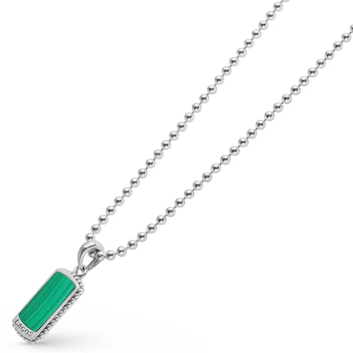 Necklaces LAGOS Anthem Malachite Tag Amulet Necklace