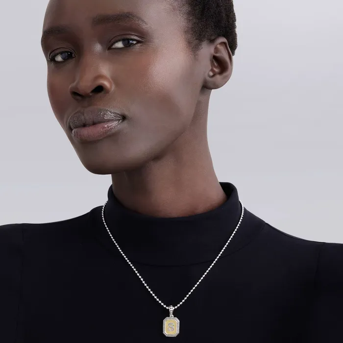Necklaces LAGOS Signature Caviar Octagon Diamond C Initial Charm Necklace Necklaces LAGOS Signature Caviar Octagon Diamond C Initial Charm Necklace