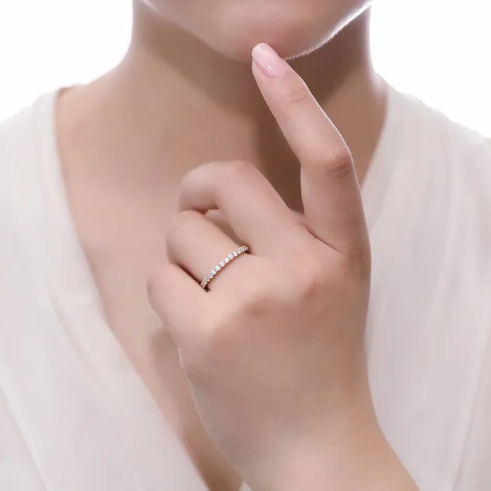 Pave CZ Eternity Ring in Gold Flashed Sterling Silver BERRICLE Rings