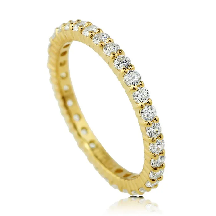 Pave CZ Eternity Ring in Gold Flashed Sterling Silver BERRICLE Rings