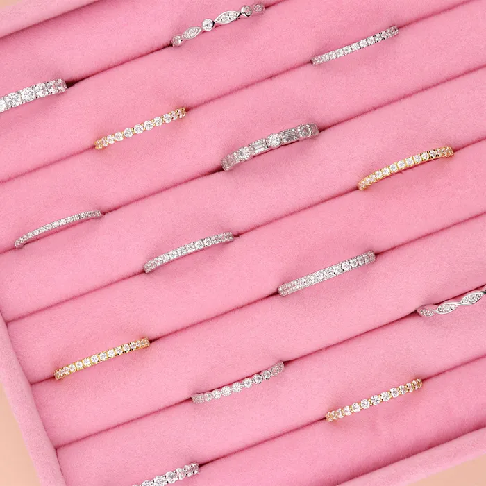 Pave CZ Eternity Ring in Gold Flashed Sterling Silver BERRICLE Rings