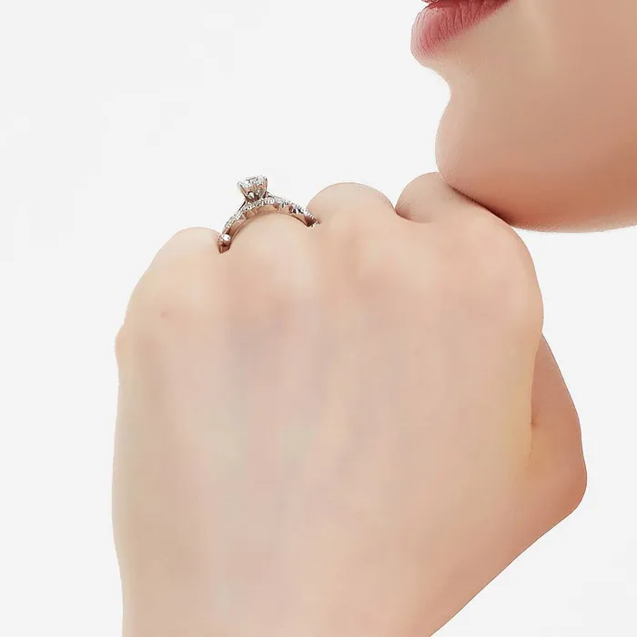 Rings BERRICLE Milgrain Solitaire 045ct CZ Ring Set in Sterling Silver