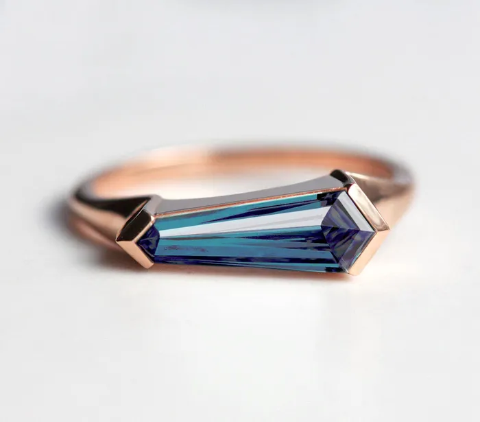 Rings Gianna Alexandrite Shield Ring Ready to Ship Capucinne