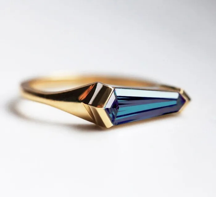 Rings Gianna Alexandrite Shield Ring Ready to Ship Capucinne