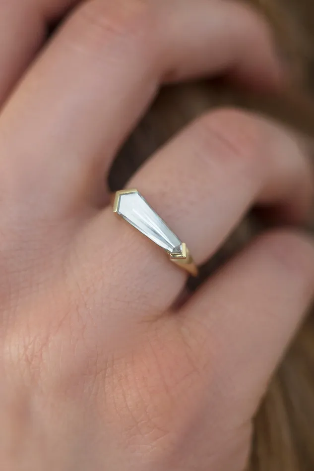 Rings Gianna Alexandrite Shield Ring Ready to Ship Capucinne