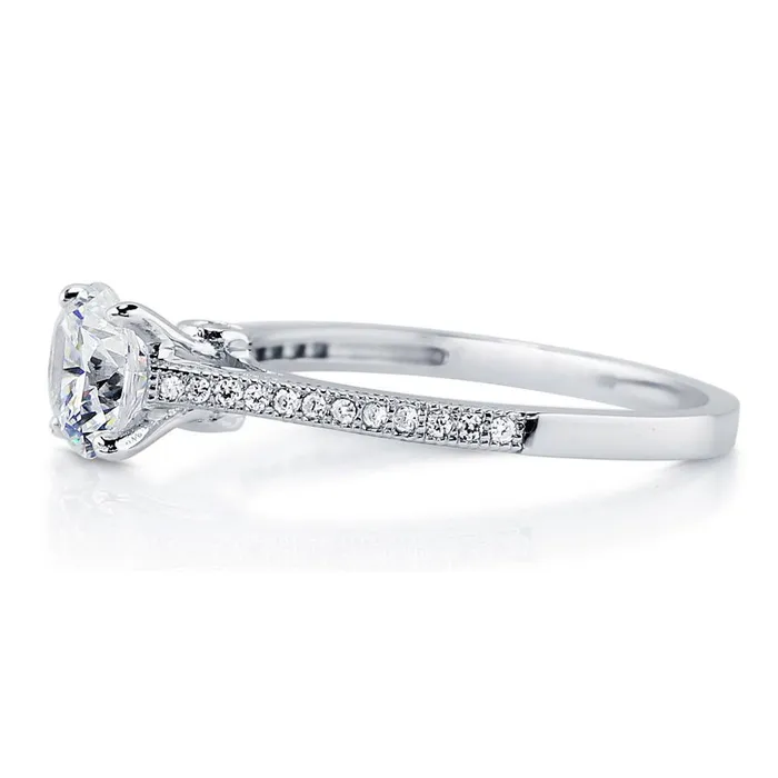 Rings Solitaire 1ct CZ Ring in Sterling Silver BERRICLE