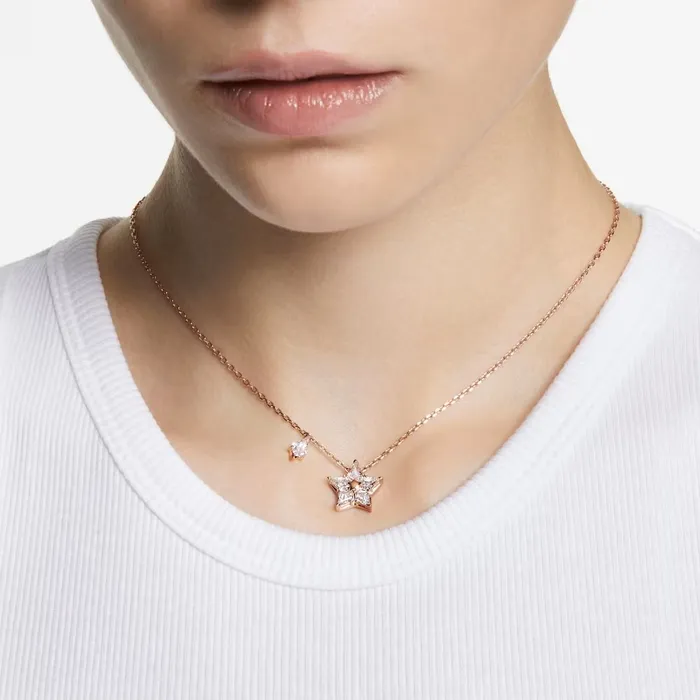 Swarovski Necklaces Swarovski Stella Necklace with pendant Kite cut Star White Rose goldtone plated 38CM x 43 CM